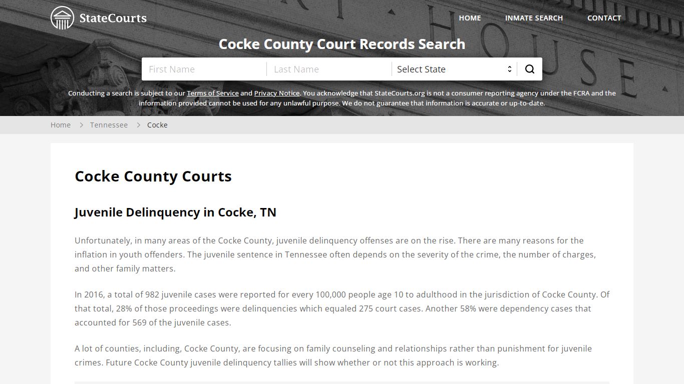 Cocke County, TN Courts - Records & Cases - StateCourts