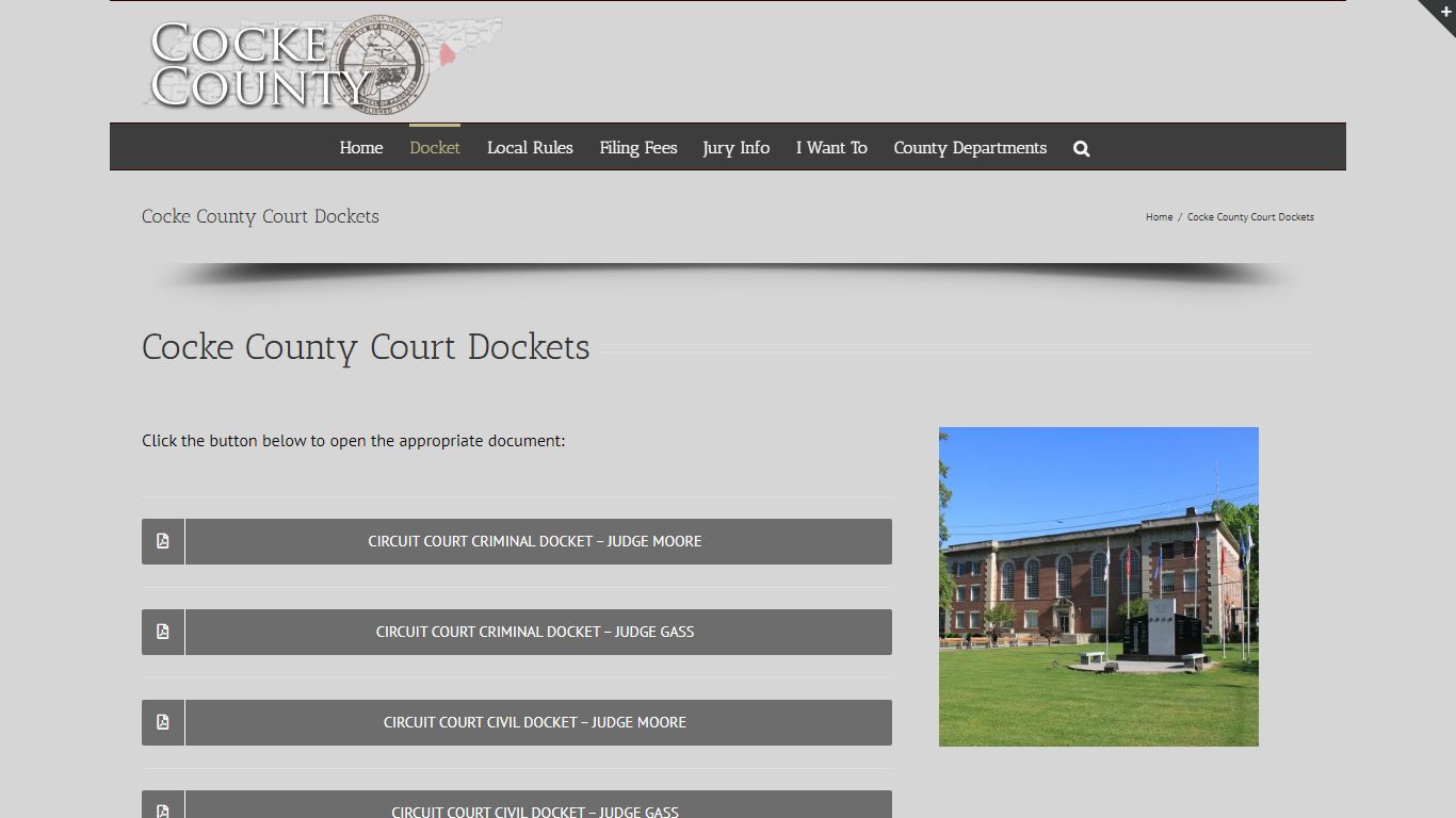 Cocke County Court Dockets – Cocke County Circuit Court Clerk